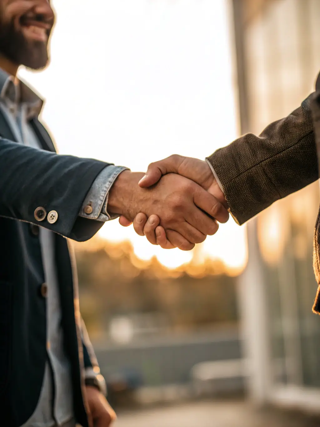 A handshake with no strings attached, symbolizing no obligation consultation for immigration services.